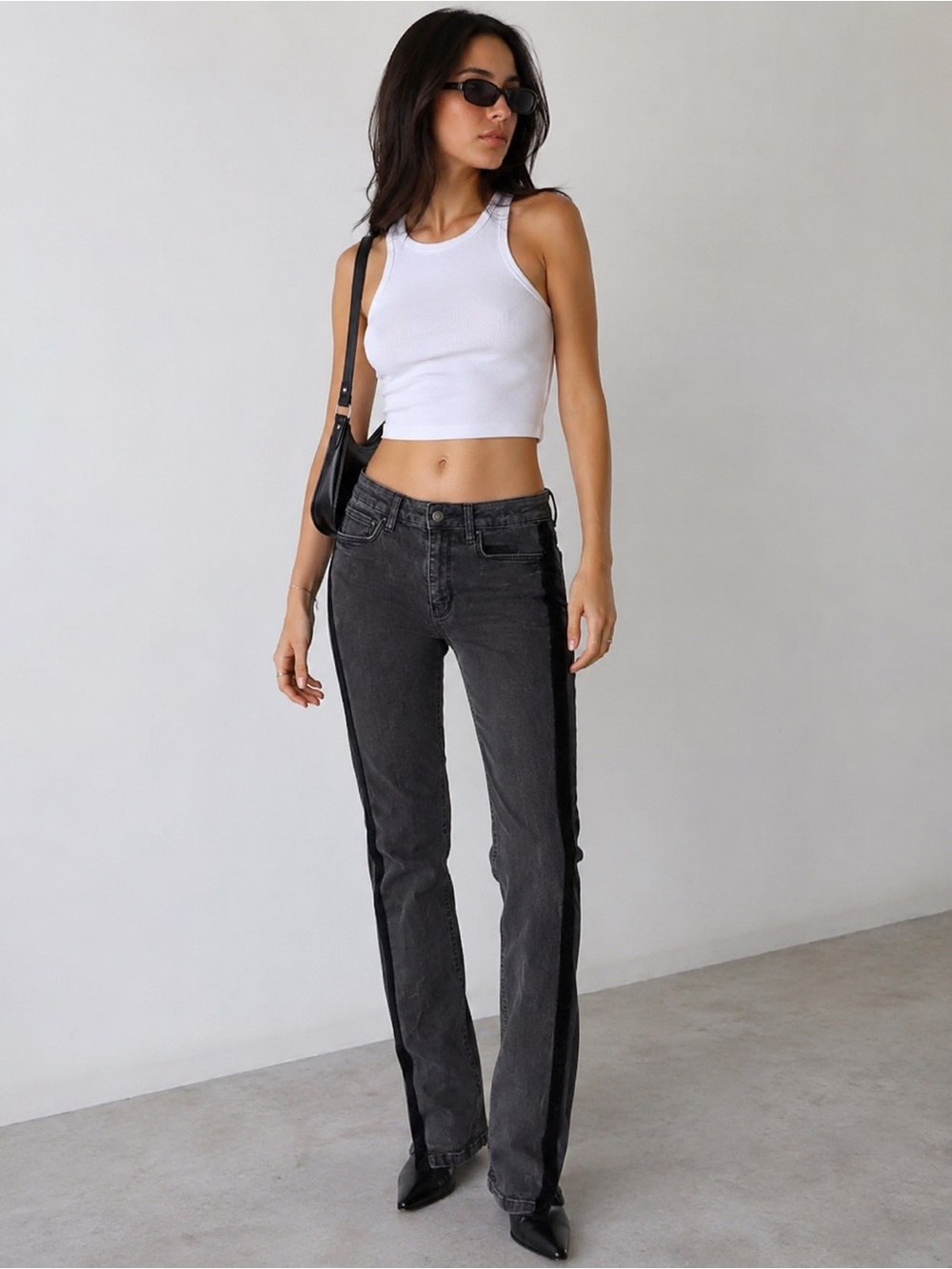 Zara Woman Gray Skinny Jeans Velvet Side Stripe Size 4
